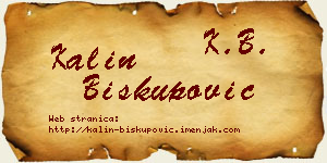 Kalin Biskupović vizit kartica
